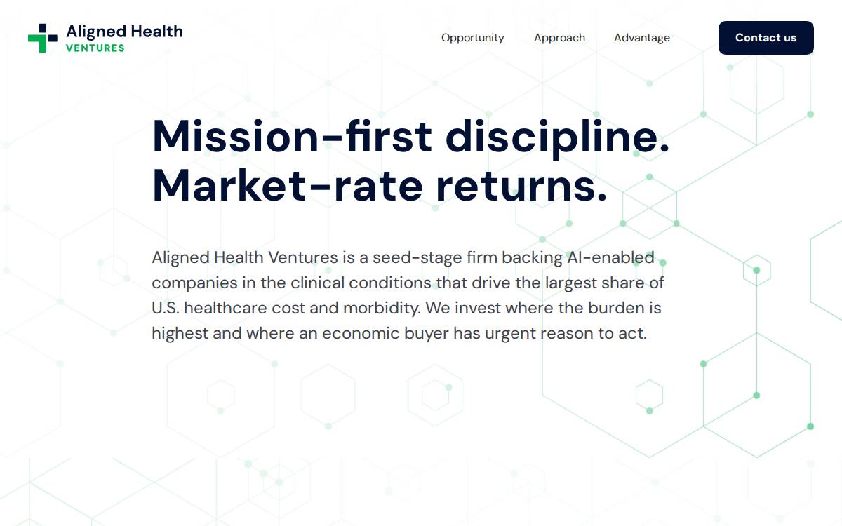 Aligned Health Ventures website preview