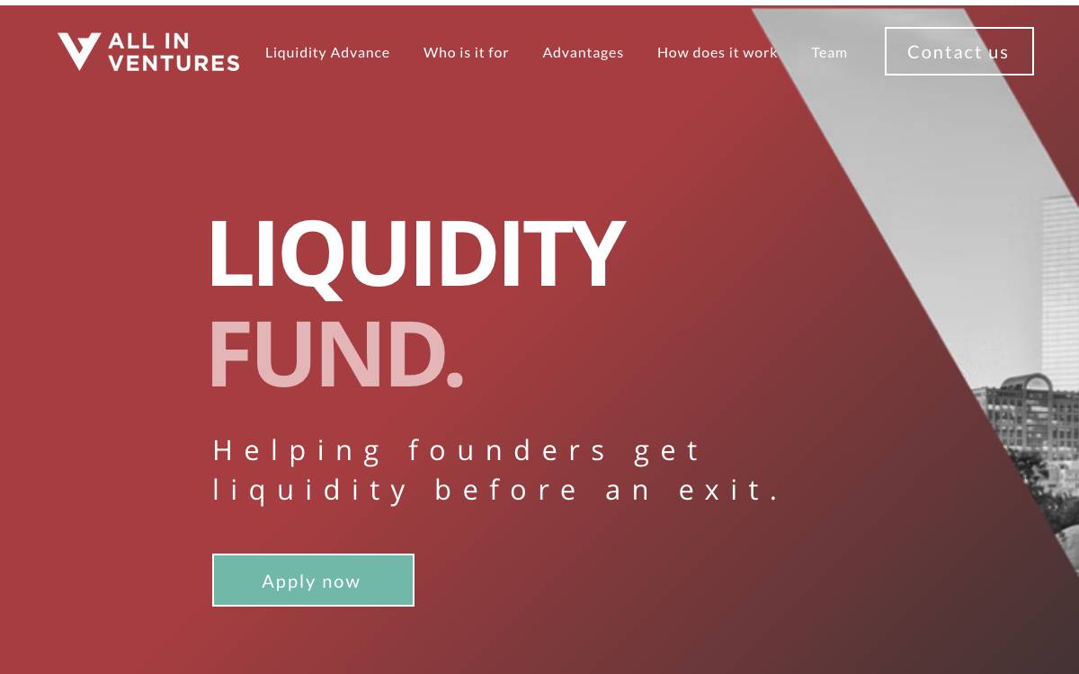 All In Ventures website preview