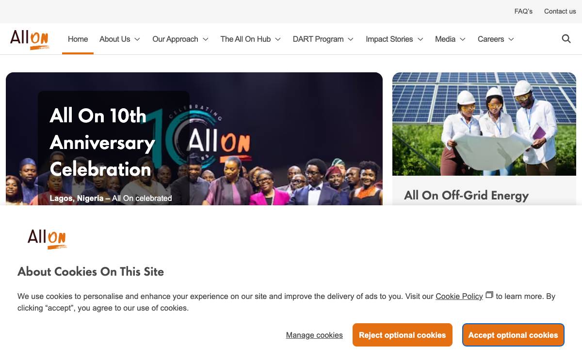 All On website preview