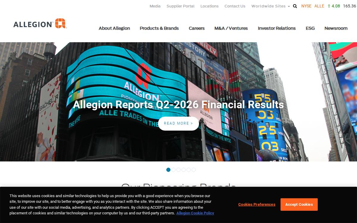 Allegion Ventures website preview
