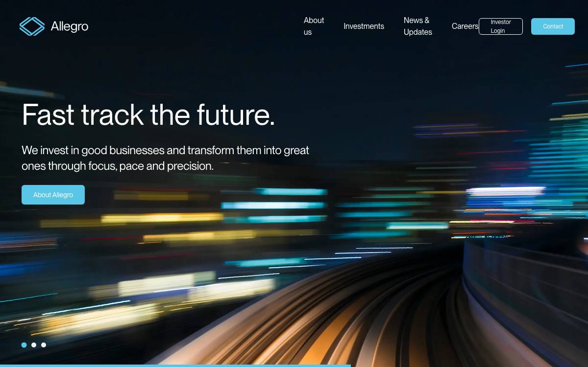 Allegro Funds website preview