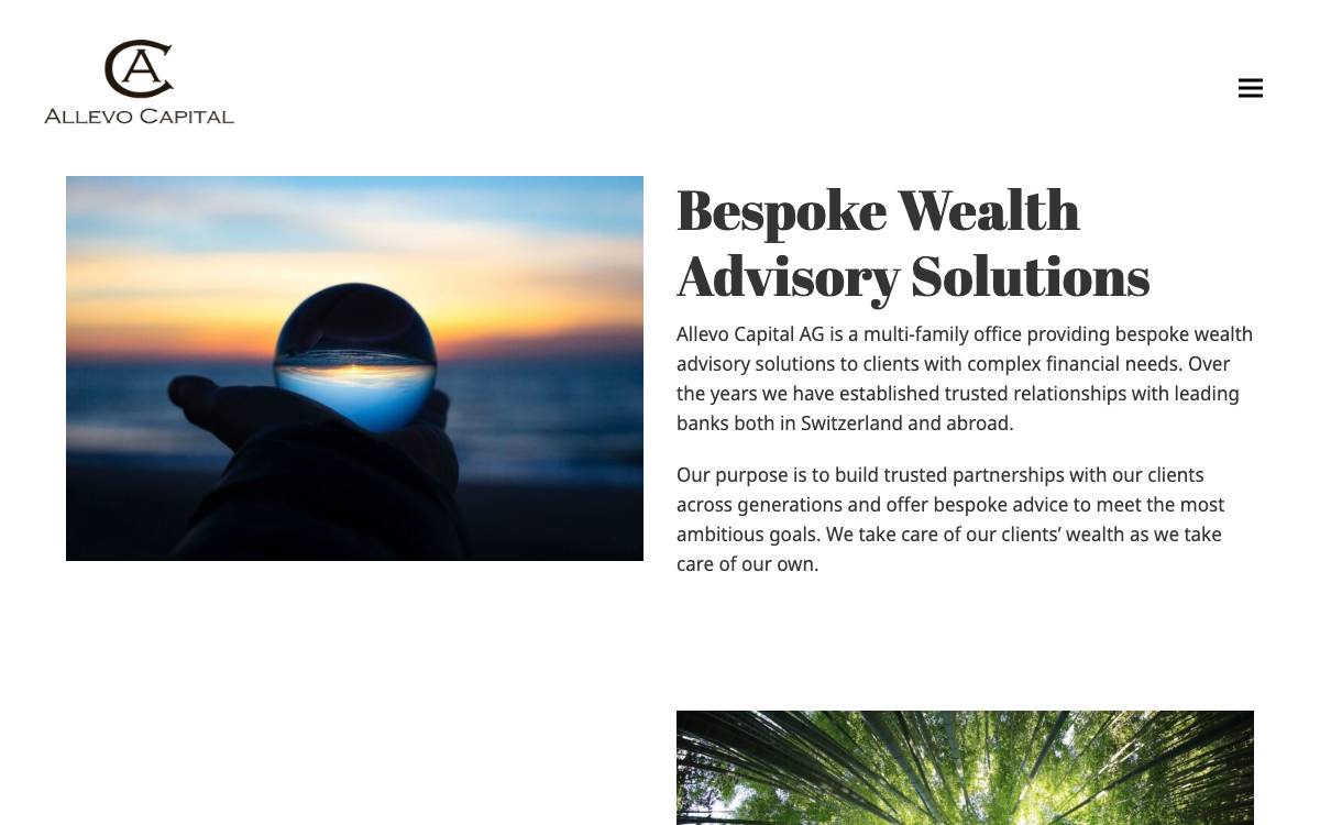 Allevo Capital AG website preview