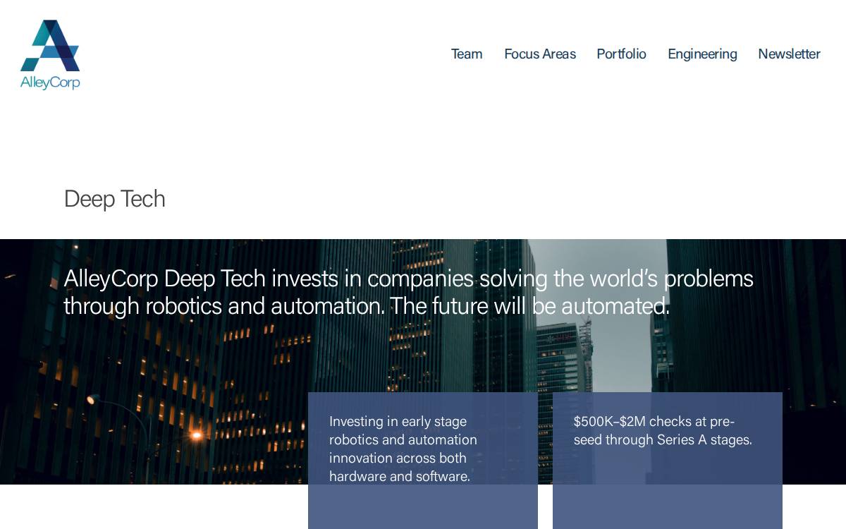 Alley Robotics Ventures website preview