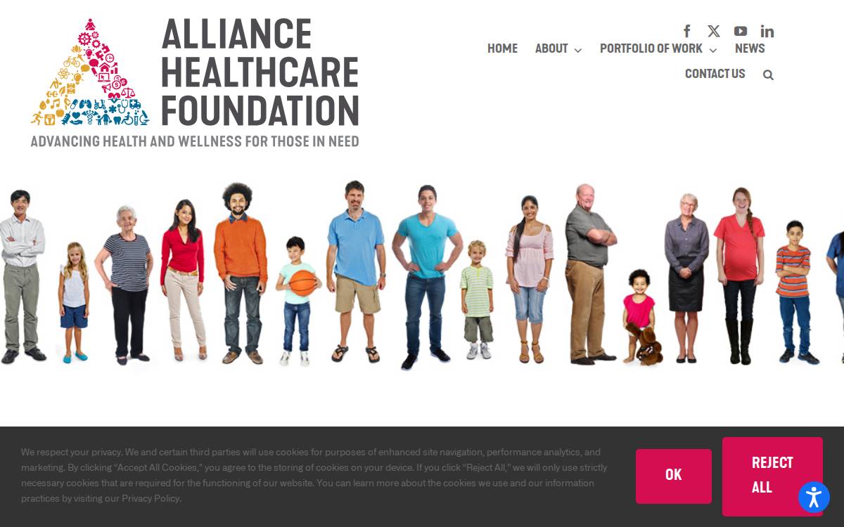 Alliance Healthcare Foundation website preview