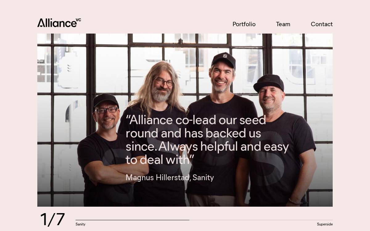 Alliance Venture website preview