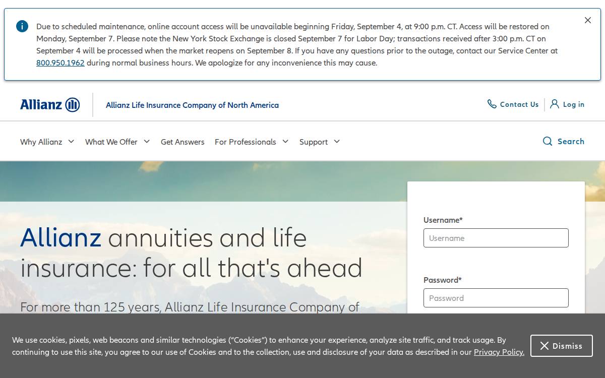 Allianz Life website preview