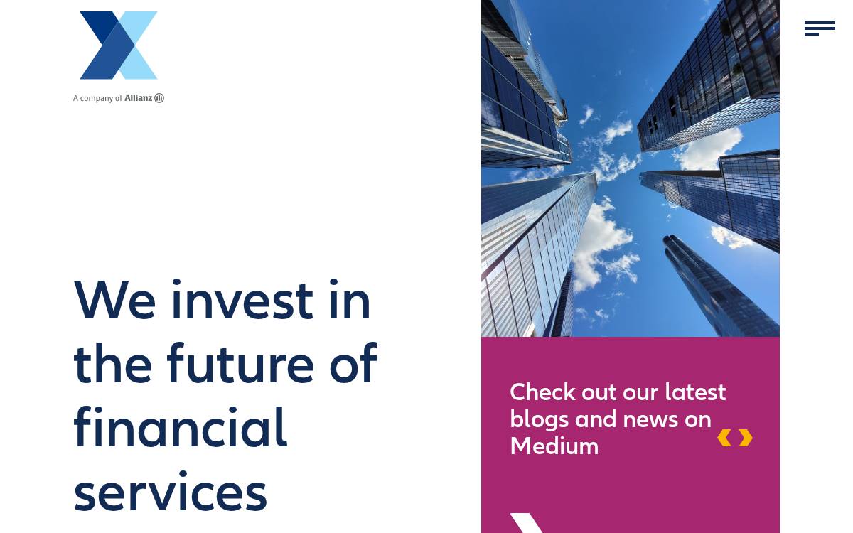 Allianz X website preview
