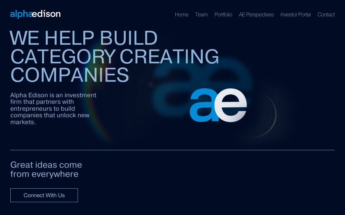 Alpha Edison website preview