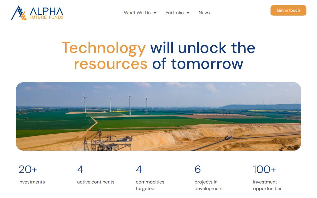 Alpha Future Funds website preview