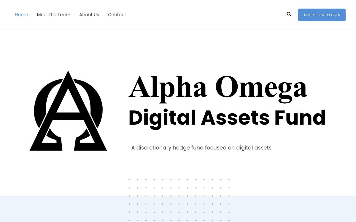 Alpha Omega Digitial Assets Fund website preview