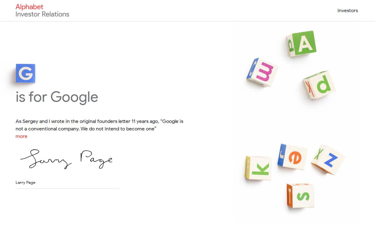 Alphabet website preview