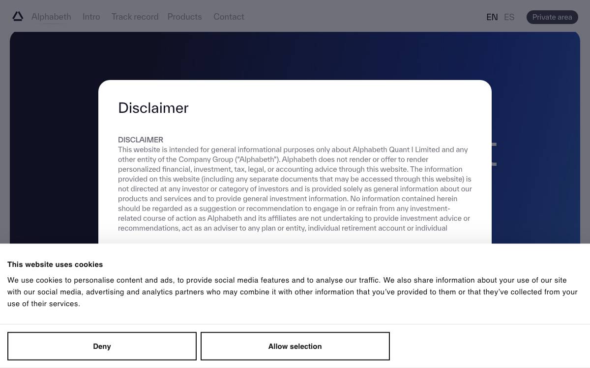Alphabeth Capital website preview