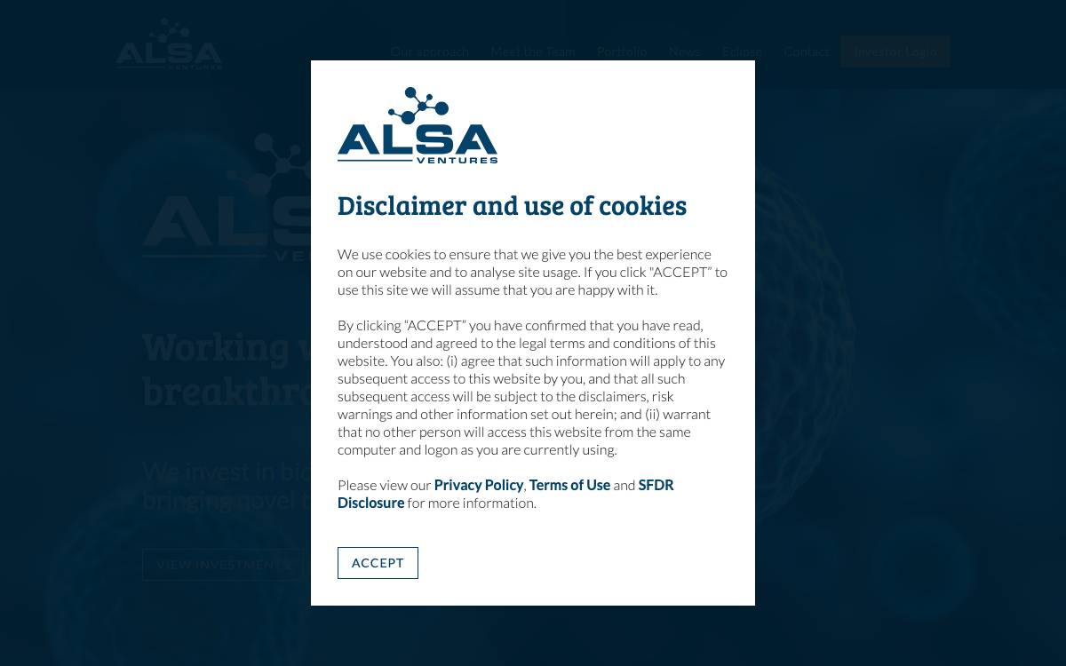 ALSA Ventures website preview