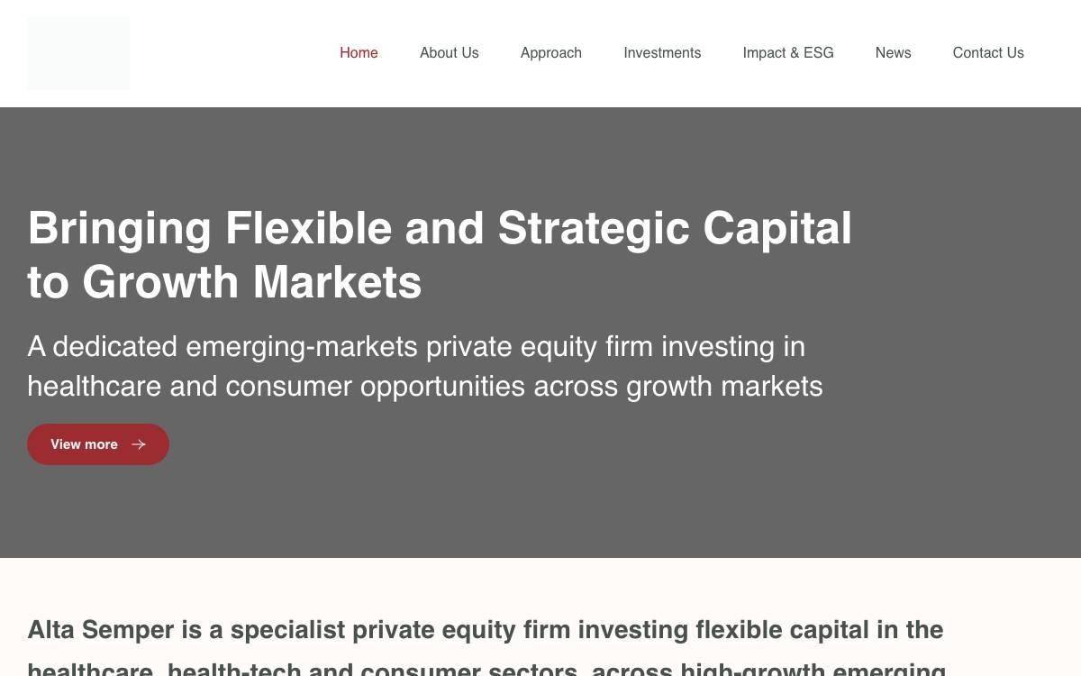 Alta Semper Capital website preview