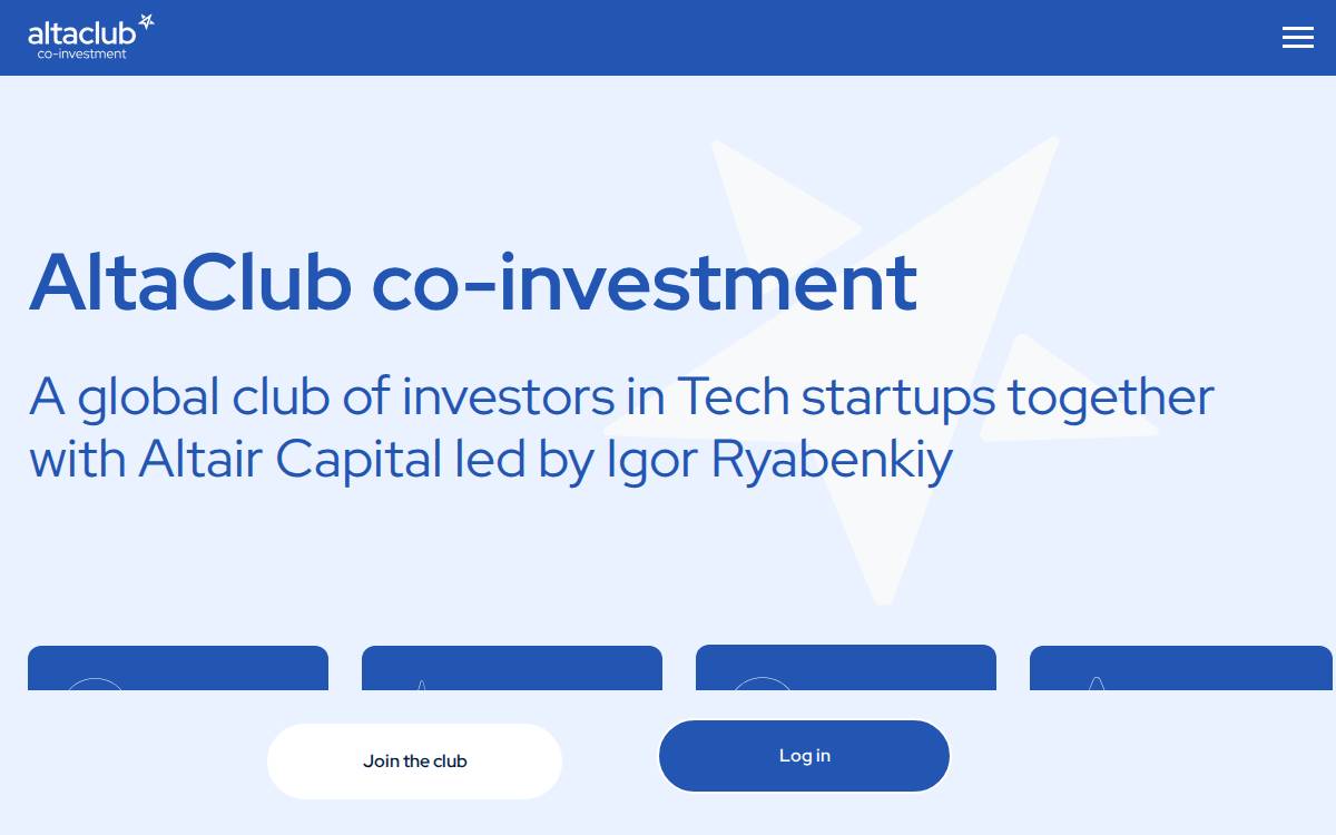 Altaclub VC website preview
