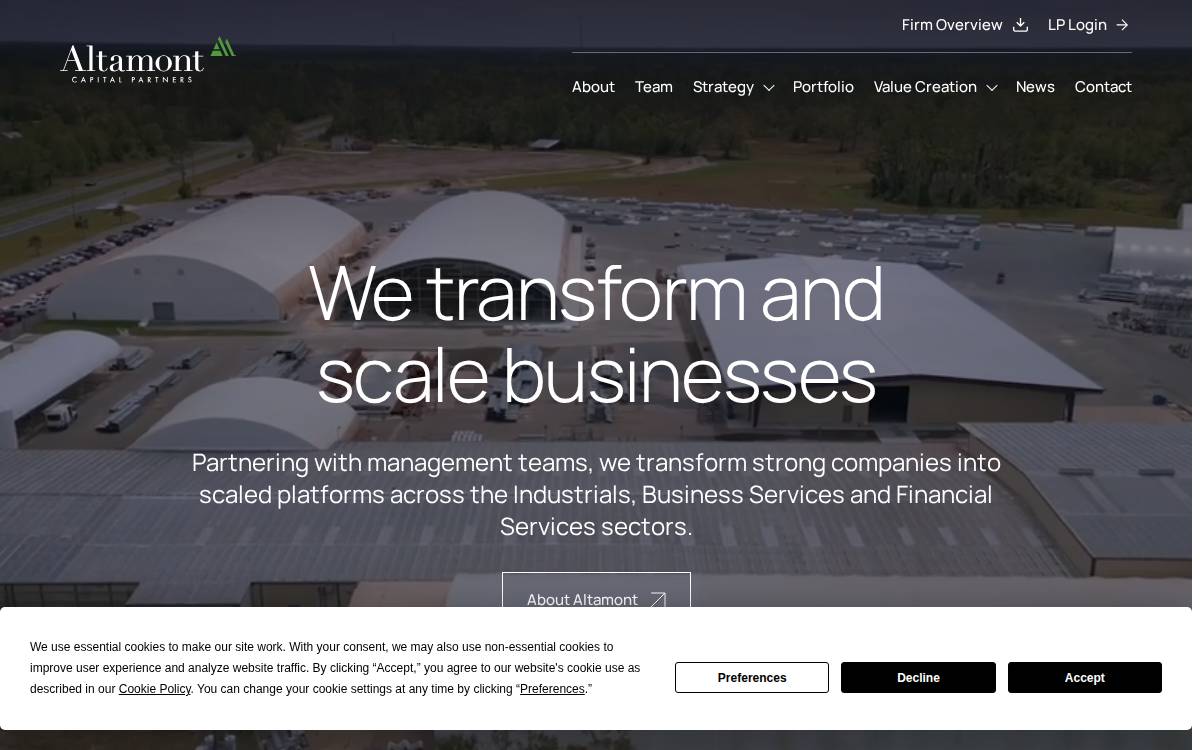 Altamont Capital Partners website preview