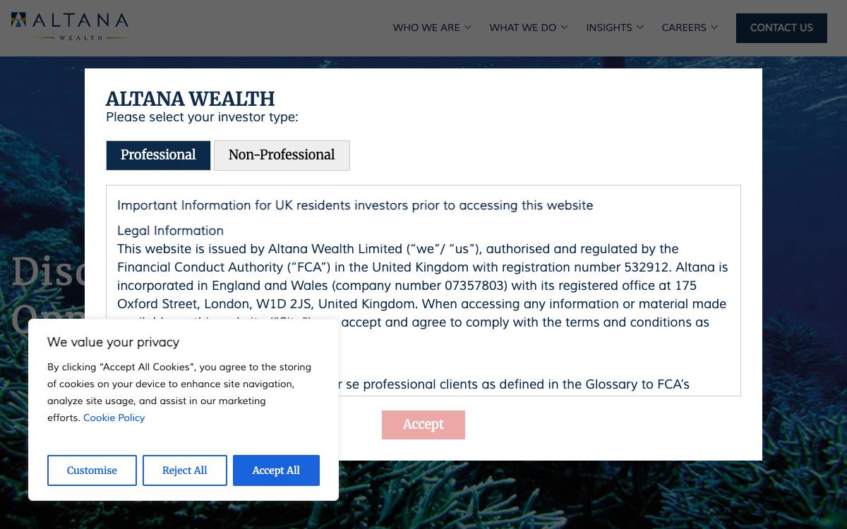 Altana Wealth website preview
