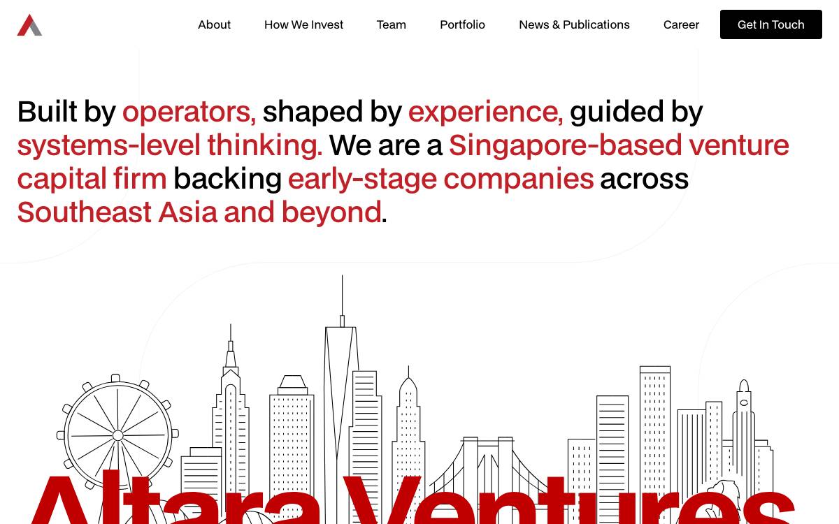 Altara Ventures website preview