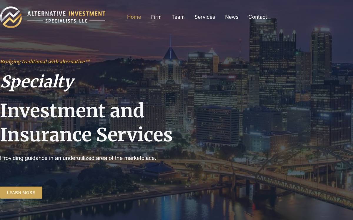 Alternative Investment Specialists, LLC website preview