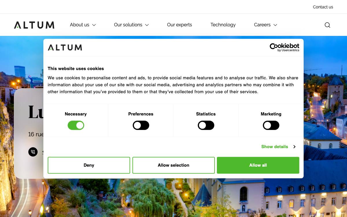 Altum Luxembourg website preview