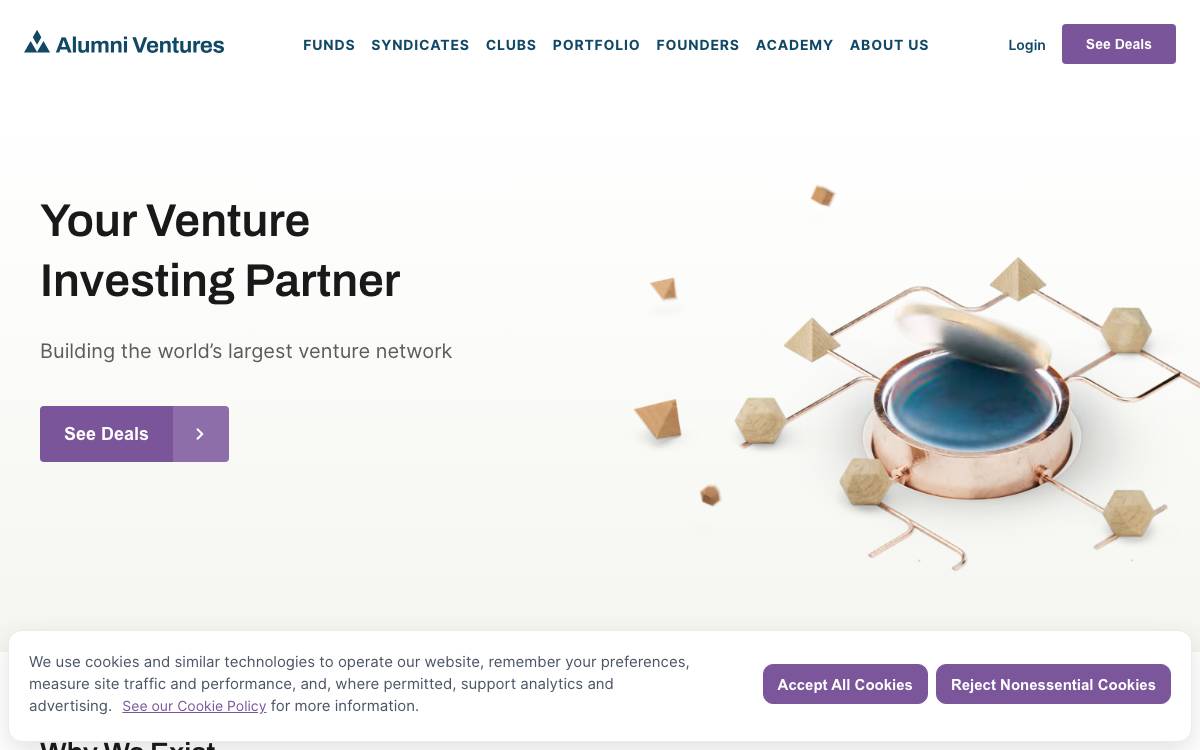 Alumni Ventures website preview