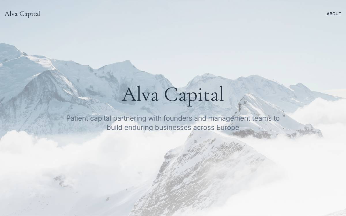 Alva Capital website preview