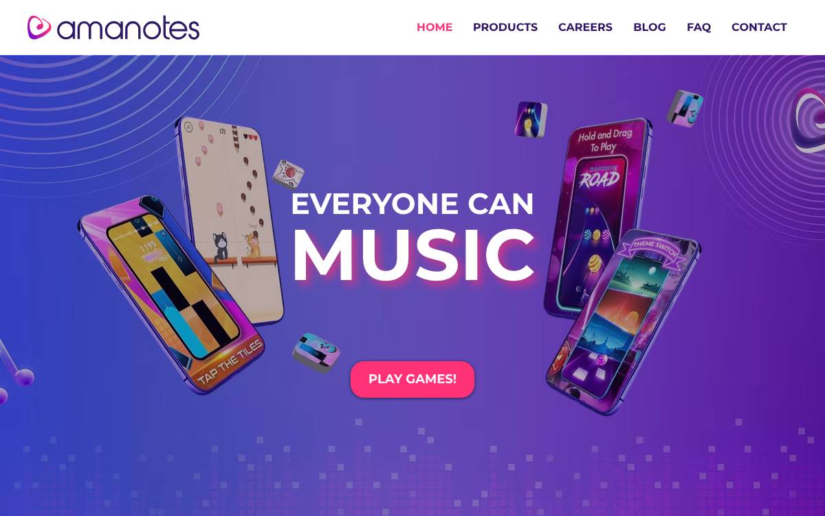 Amanotes website preview