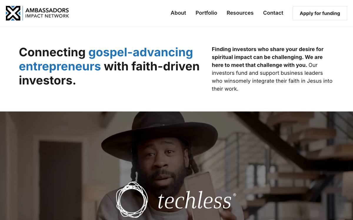 Ambassadors Impact Network website preview