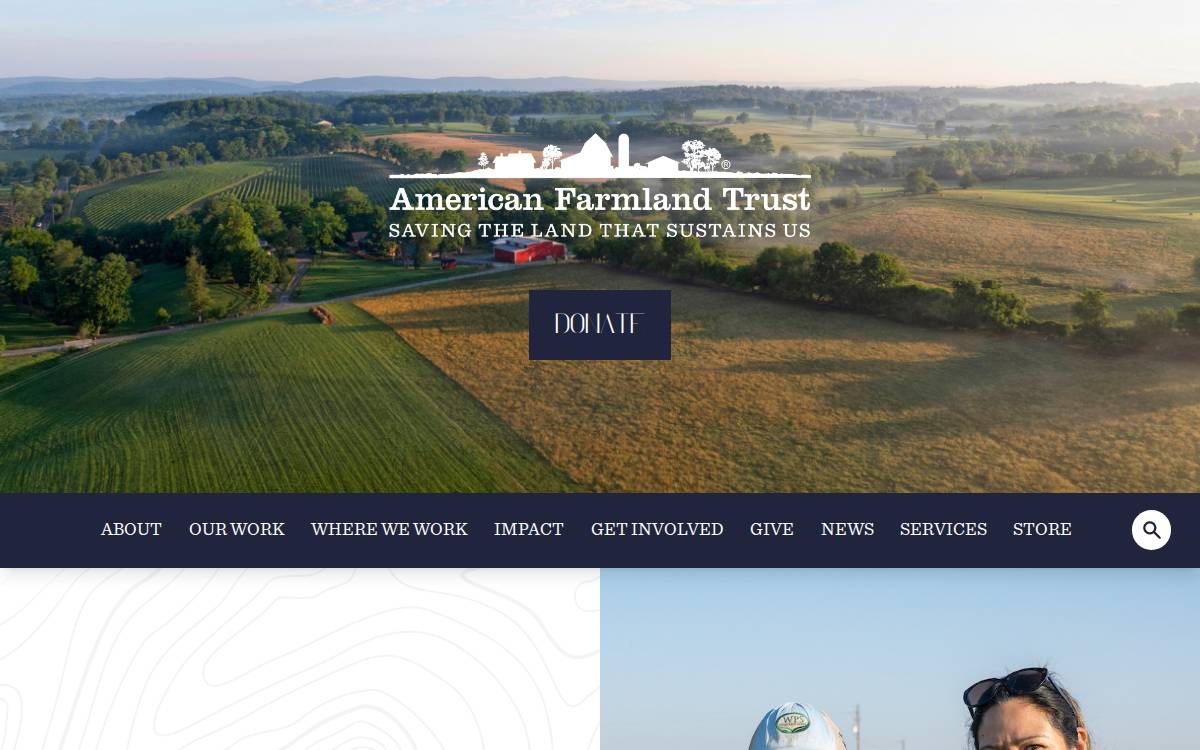American Farmland Trust website preview