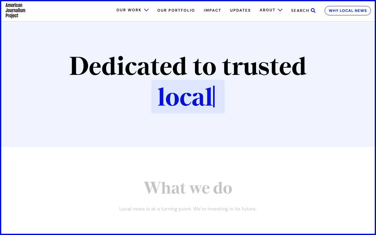 American Journalism Project website preview