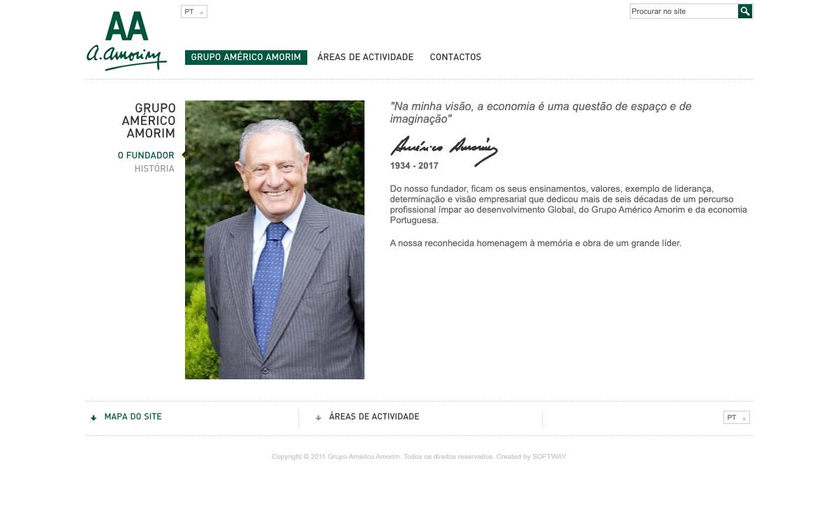 Américo Amorim Group website preview