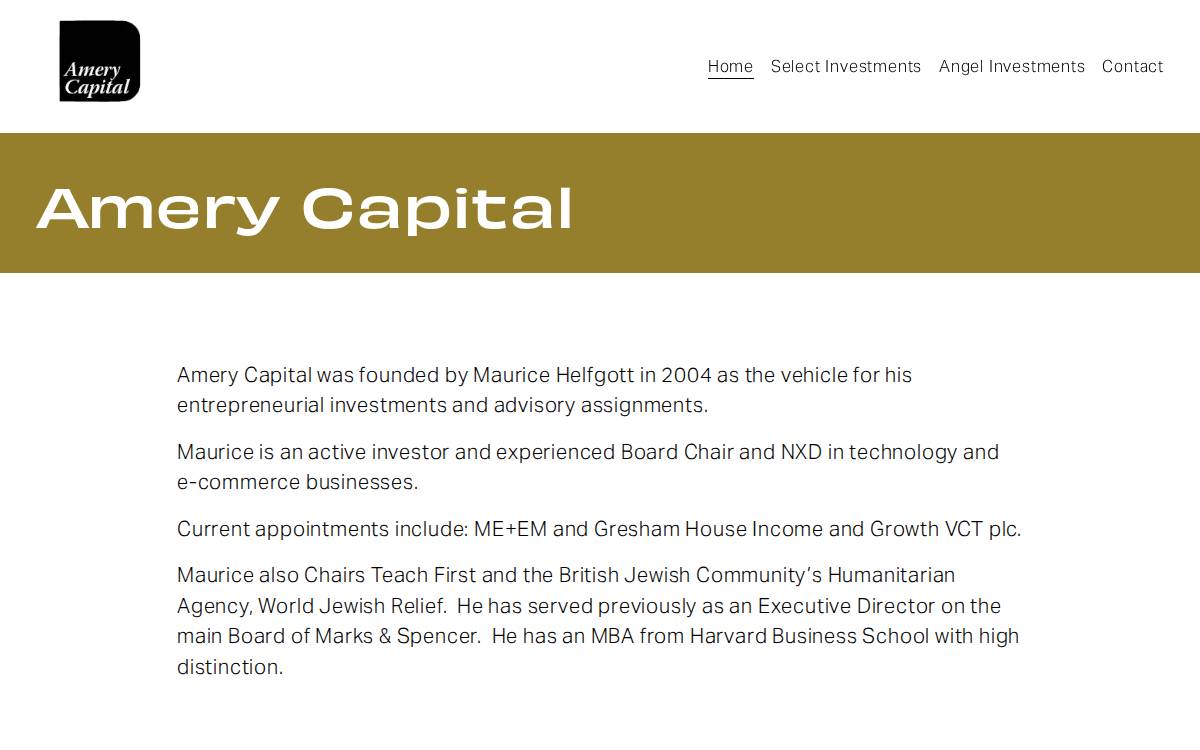 Amery Capital website preview
