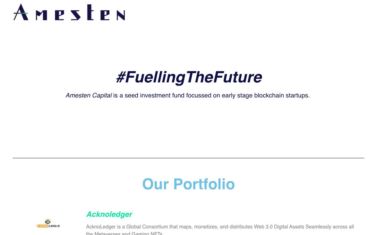 Amesten Capital website preview