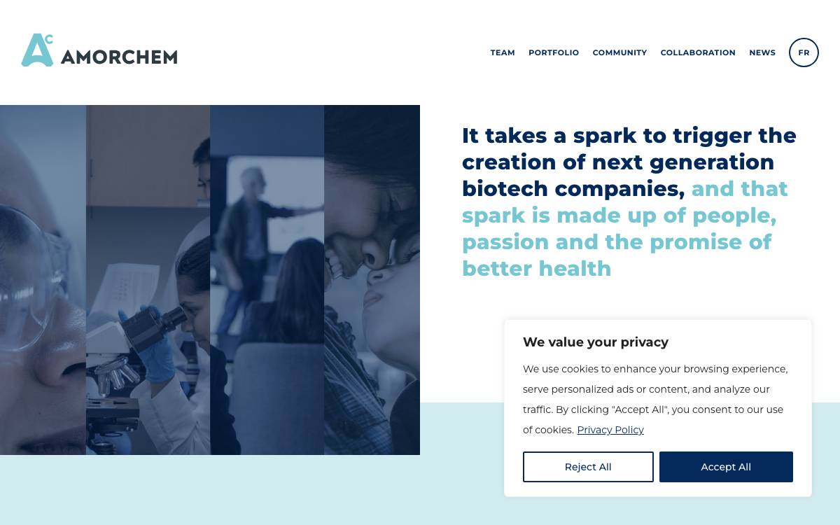 AmorChem website preview