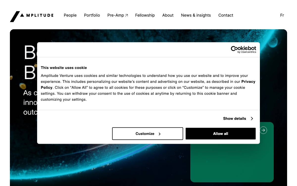 Amplitude Venture Capital website preview