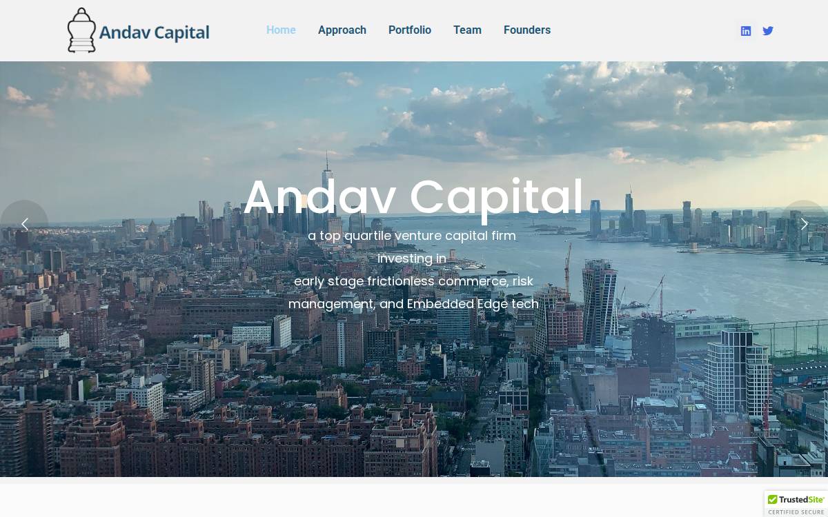 Andav Capital website preview