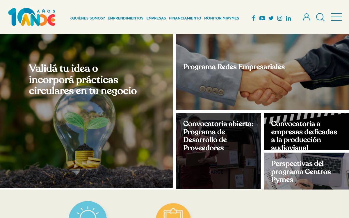 ANDE – Semilla and entrepreneurship instruments website preview