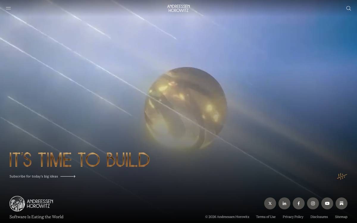 Andreessen Horowitz website preview