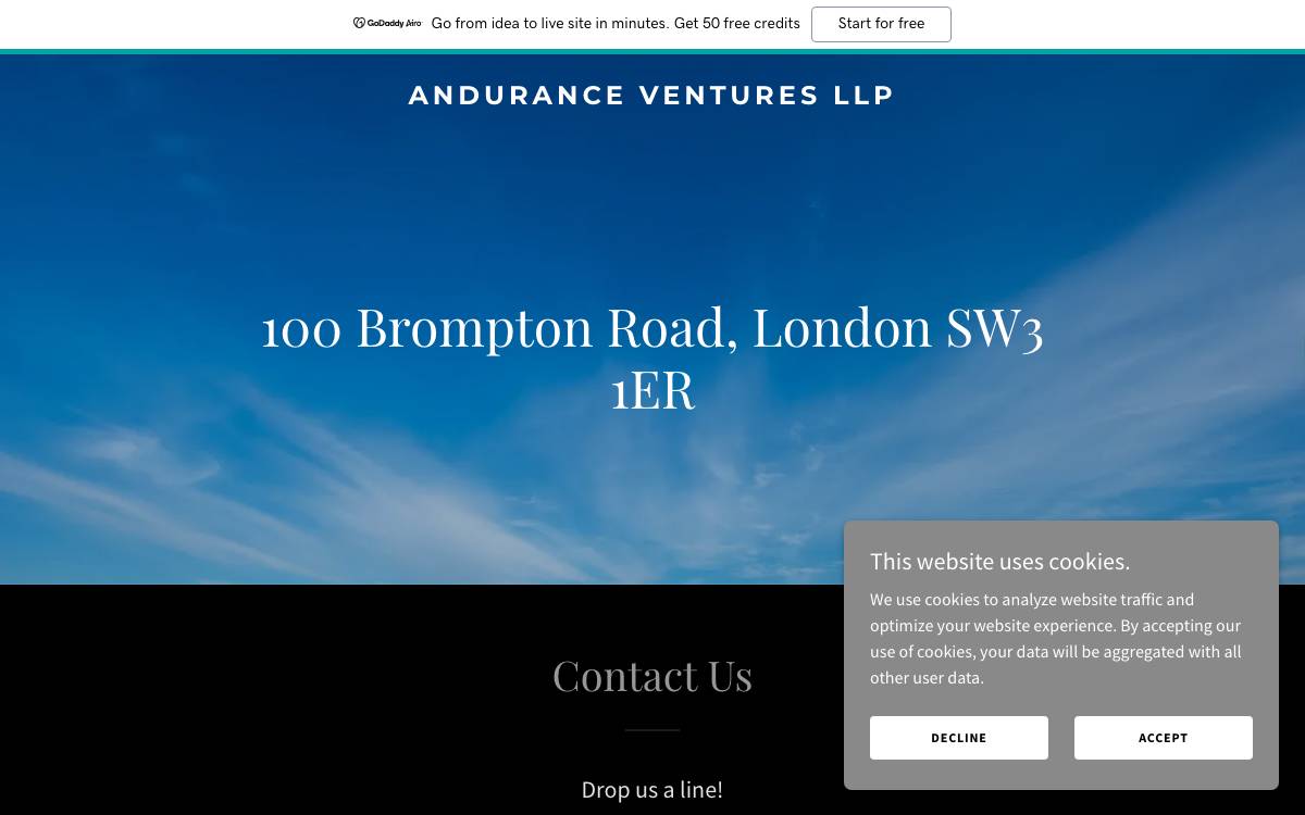 Andurance Ventures website preview