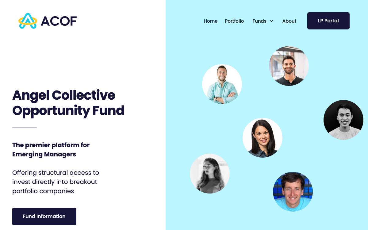Angel Collective Opportunity Fund website preview