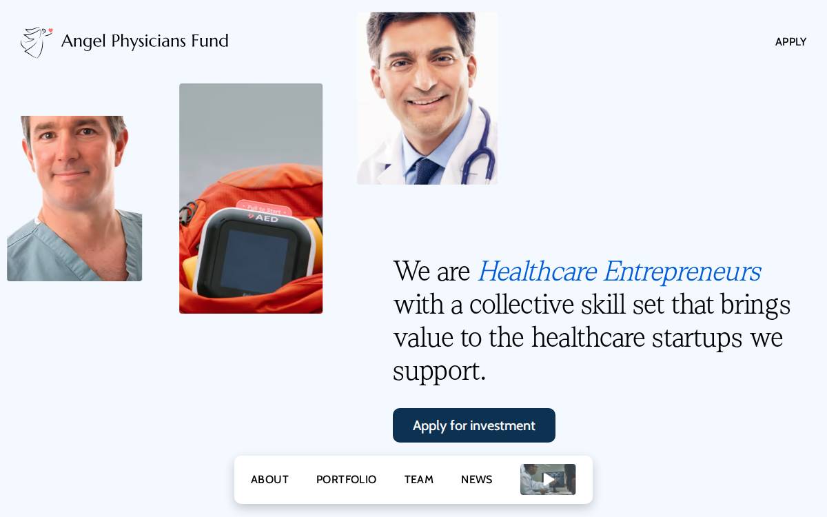 Angel Physicians Fund website preview