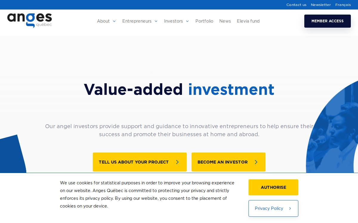 Anges Quebec website preview