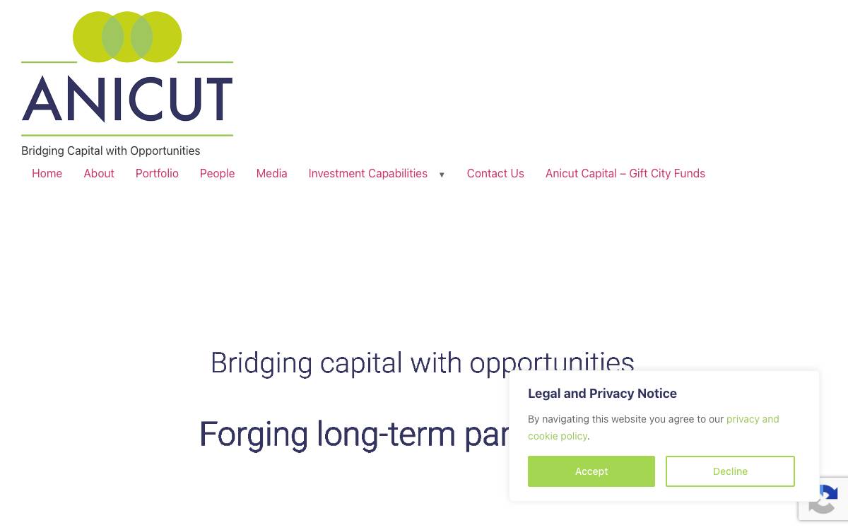 Anicut Capital website preview