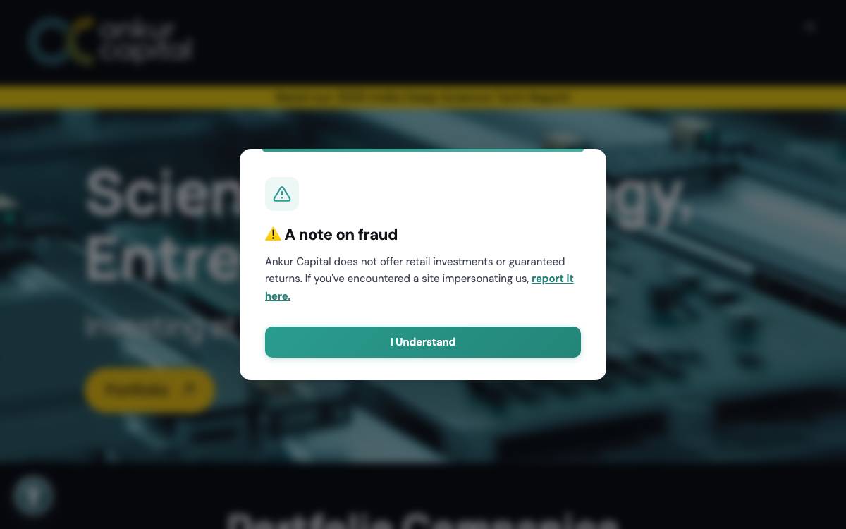 Ankur Capital website preview
