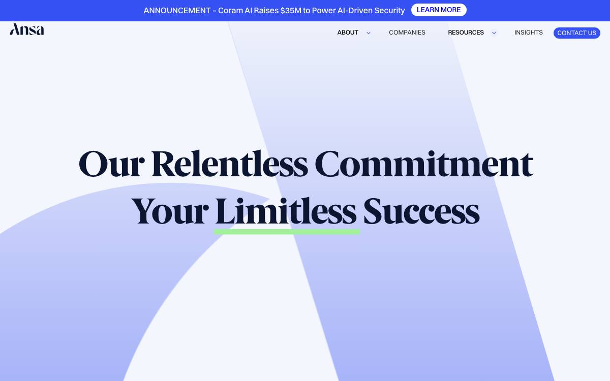Ansa Capital website preview