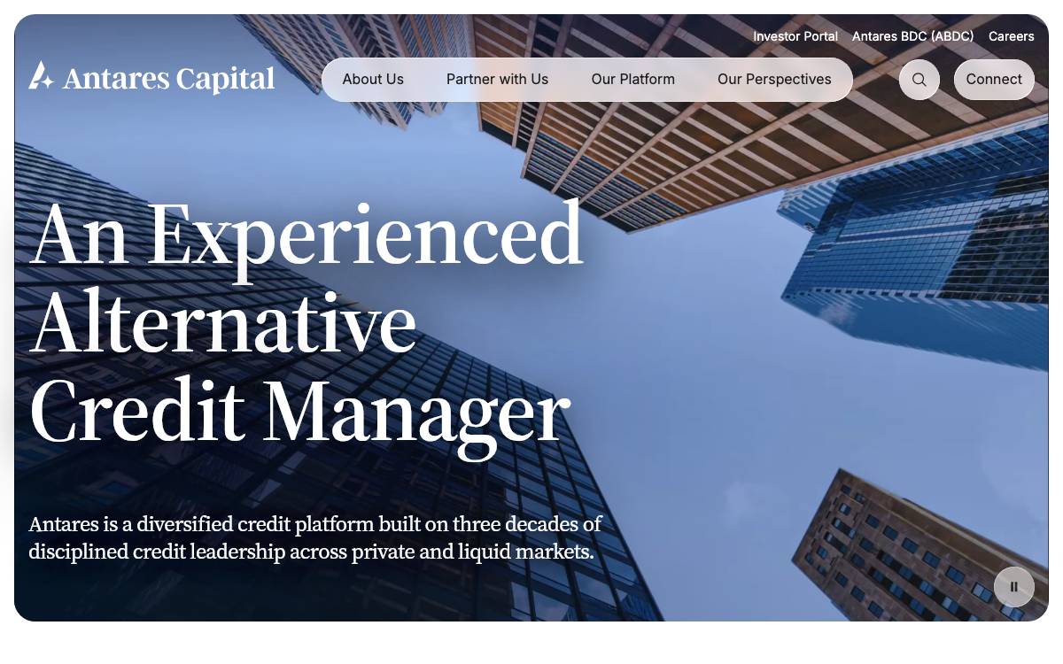 Antares Capital website preview