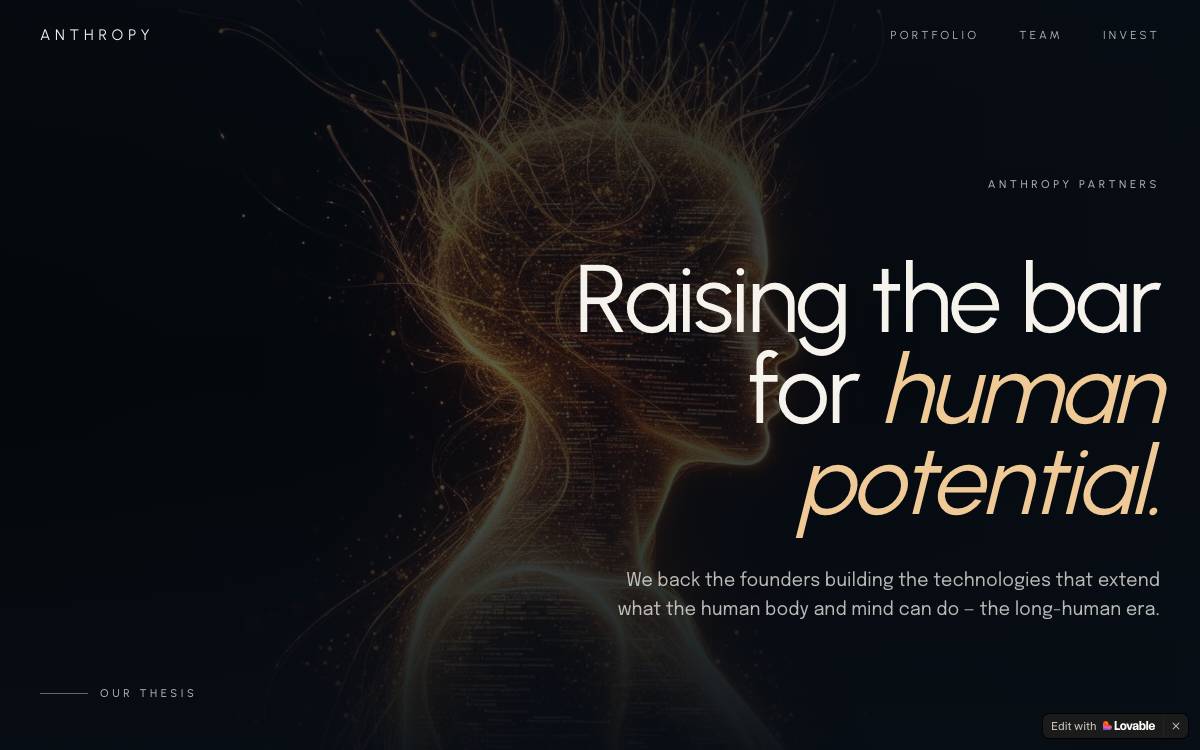 Anthropy Partners website preview