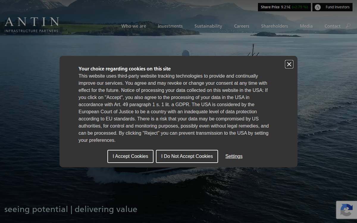 Antin Infrastructure Partners website preview
