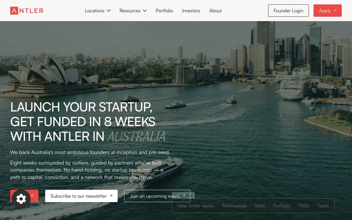 Antler Australia website preview