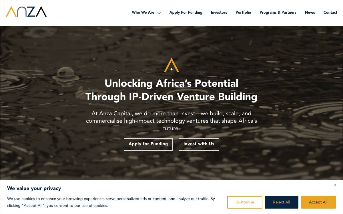 Anza Capital website preview